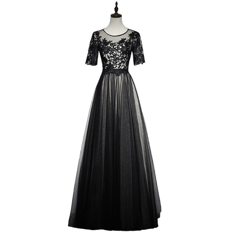 Plus Size Black Babydoll Formal Dress