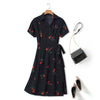 Milana Plus Size Black Floral Wrap Shirt Dress
