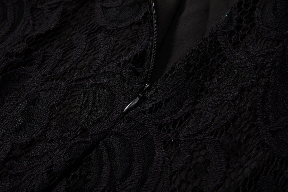 Ruth Plus Size Black Lace Cheongsam