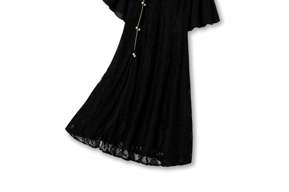 Ruth Plus Size Black Lace Cheongsam