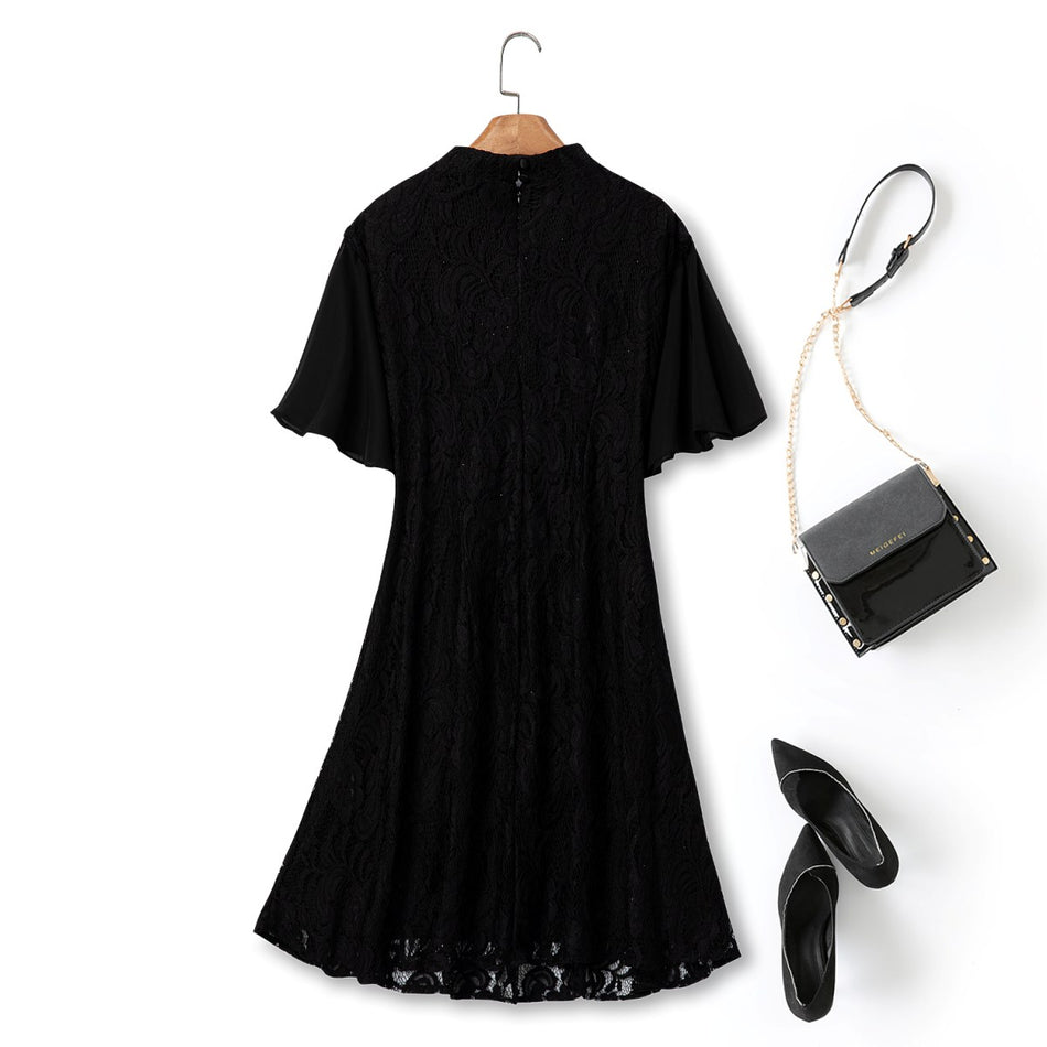 Ruth Plus Size Black Lace Cheongsam