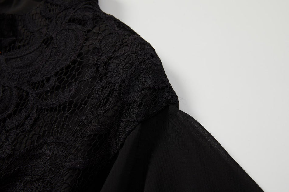 Ruth Plus Size Black Lace Cheongsam