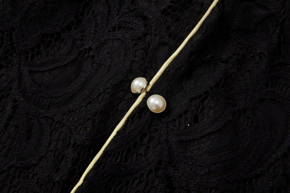 Ruth Plus Size Black Lace Cheongsam