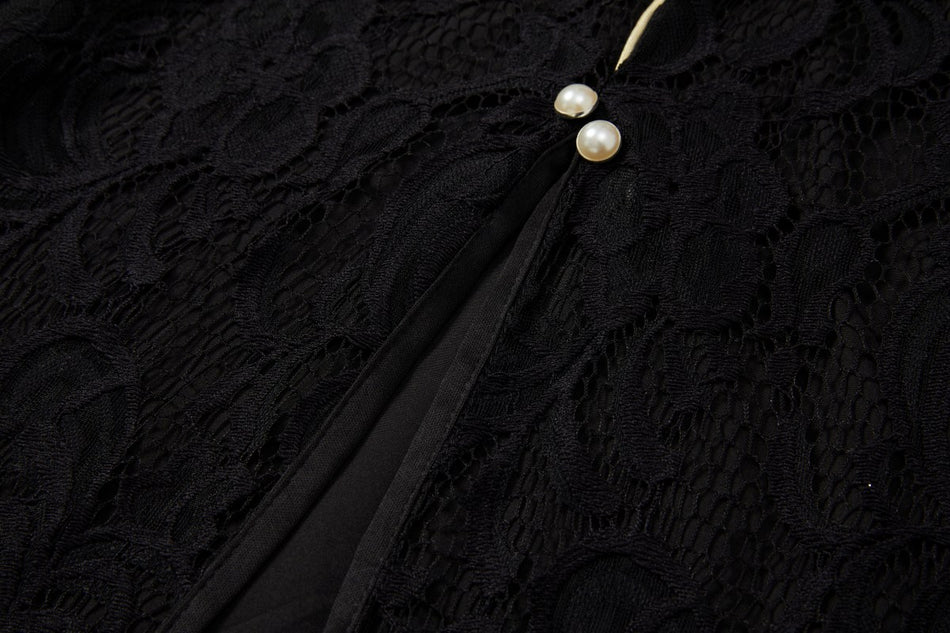 Ruth Plus Size Black Lace Cheongsam