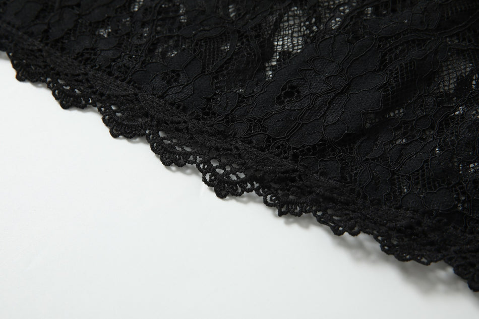 Plus Size Black Lace Qipao