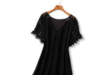 Adalee Plus Size Black Lace Short Sleeve Dress