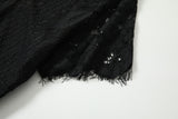 Adalee Plus Size Black Lace Short Sleeve Dress