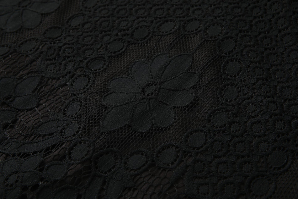 Adalee Plus Size Black Lace Short Sleeve Dress