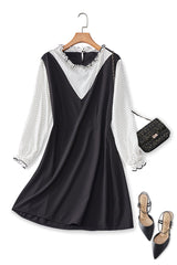 Plus Size Black Office Long Sleeve Dress