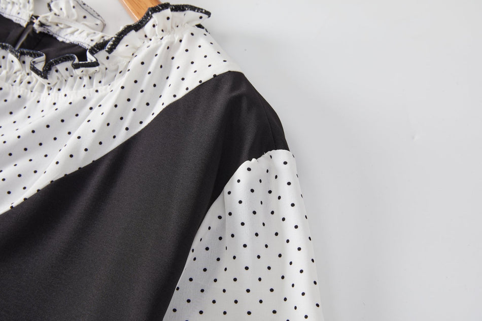 Fawn Plus Size Black Office Long Sleeve Dress