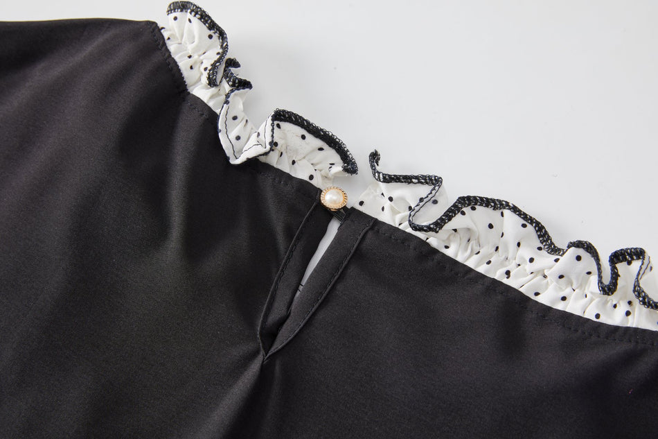 Fawn Plus Size Black Office Long Sleeve Dress