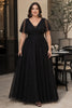 Anaïs Plus Size Black Sparkle Tulle Formal Dress