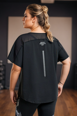 Plus Size Black Workout Tee - back view