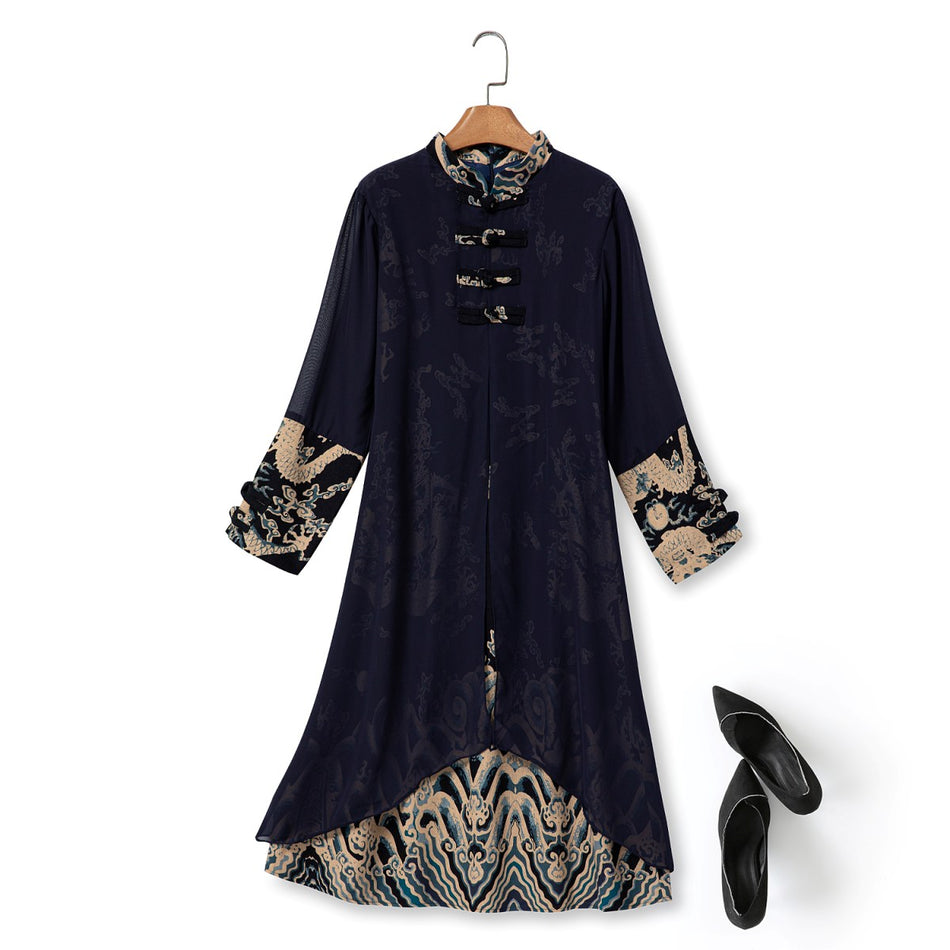 Lauren Plus Size Blue Chinese Oriental Dress