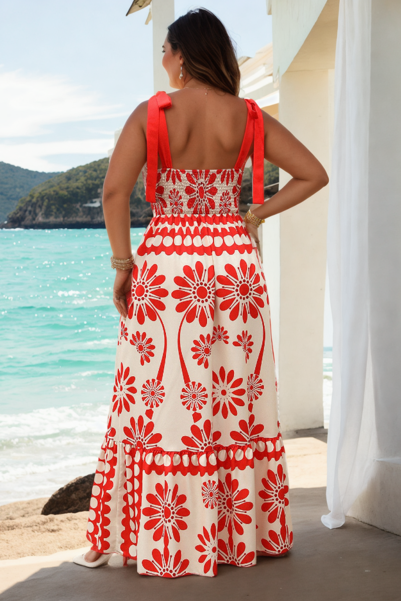 Alma Plus Size Bohemain Maxi Dress - back view