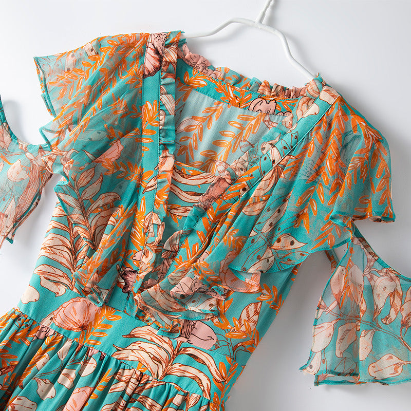 Plus Size Bohemian Off Shoulder Dress