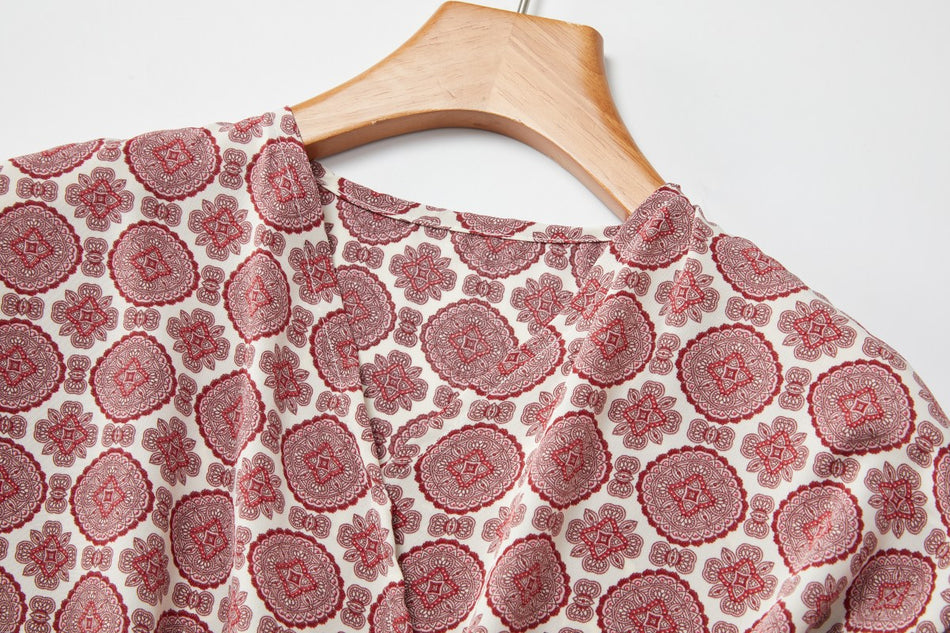 Koa Plus Size Boho Blouse and Skirt Set