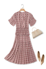 Plus Size Boho Blouse and Skirt Set - Full View