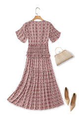 Plus Size Boho Blouse and Skirt Set - full view back