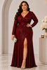 Évelyne Plus Size Sequin Long Sleeve Evening Dress