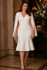 Vivica Plus Size Cape Sleeve Cocktail Midi Dress