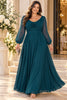 Maëva Plus Size Cowl Neck Long Sleeve Formal Maxi Dress