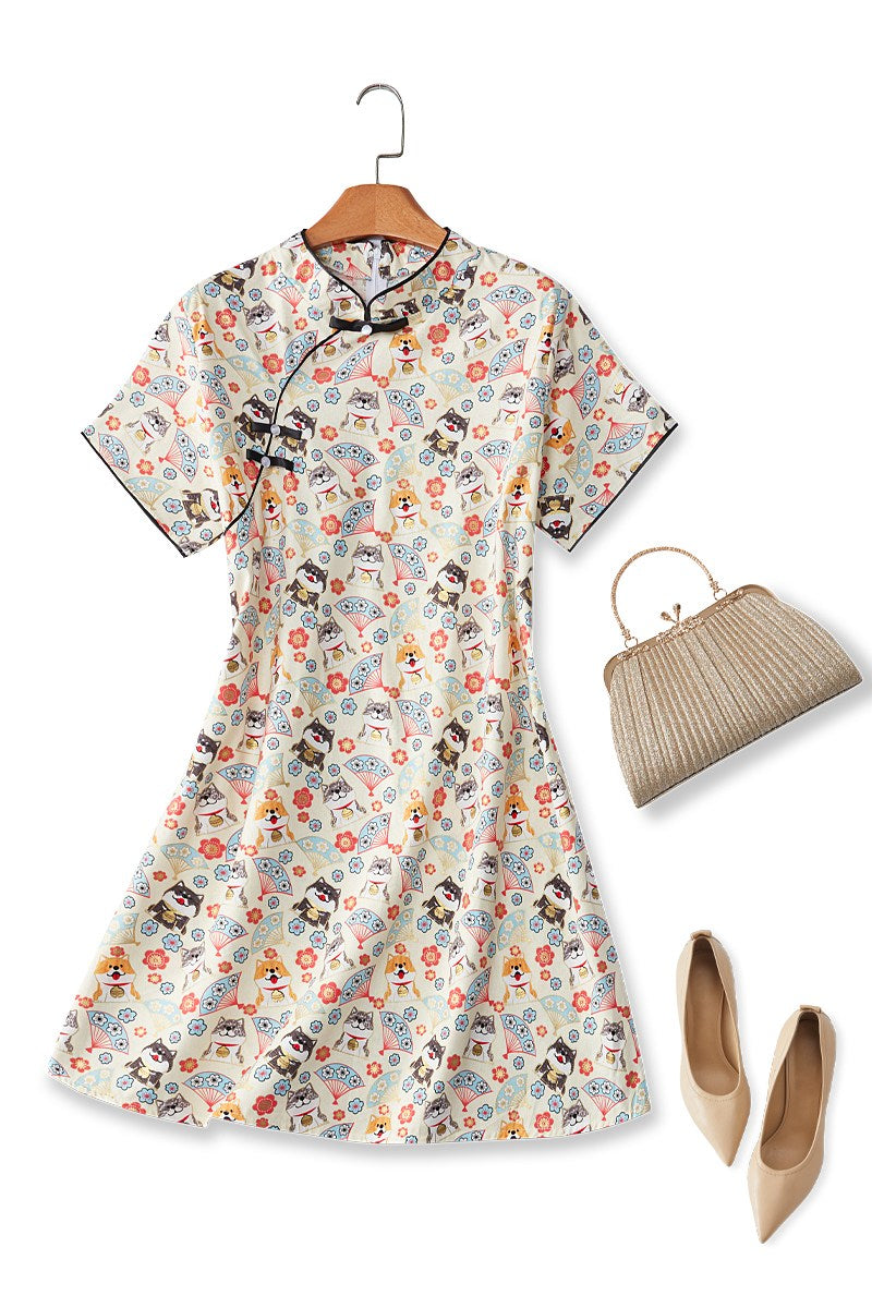 Plus Size Cute Japanese A Line Cheongsam