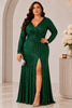 Évelyne Plus Size Sequin Long Sleeve Evening Dress