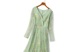 Plus Size Floral Embroidery Evening Dress