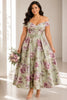 Rosabelle Plus Size Floral Off Shoulder Midi Dress