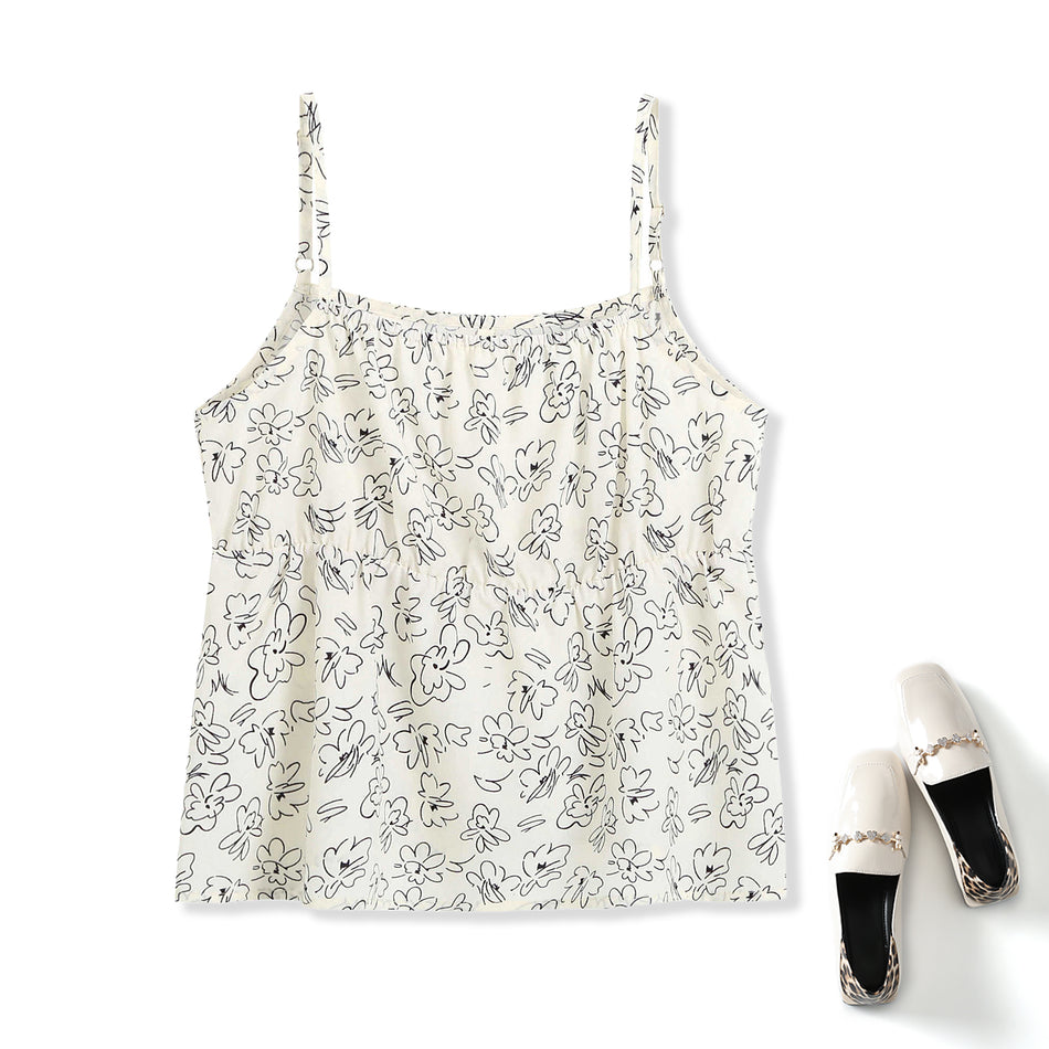 Plus Size Floral Scribble Cami Top
