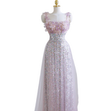 Plus Size Floral Sequins Gown