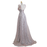 Plus Size Floral Sequins Gown