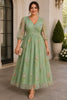 Annelise Plus Size Floral Embroidered Wedding Guest Midi Dress