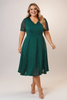 Sayla Plus Size Green Fit and Flare Dress