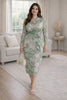 Elira Plus Size Green Floral Wrap Dress