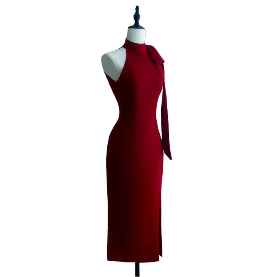 Plus Size High Neck Pencil Dress