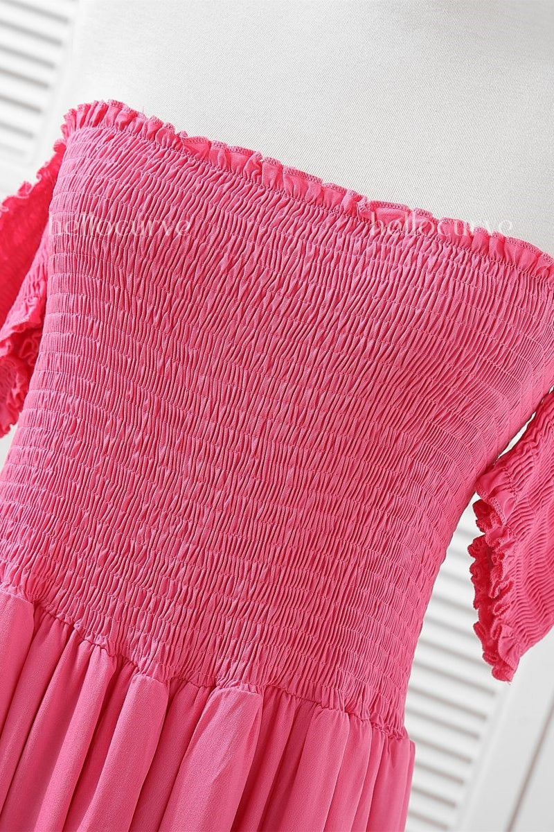 Ausha Plus Size Hot Pink Maxi Dress– Hello Curve