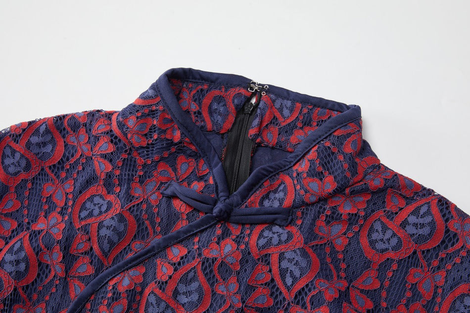 Evianna Plus Size Lace Long Sleeve Cheongsam