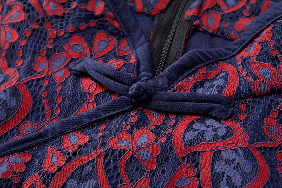 Evianna Plus Size Lace Long Sleeve Cheongsam