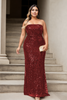 Citra Plus Size Maroon Red Tube Gown