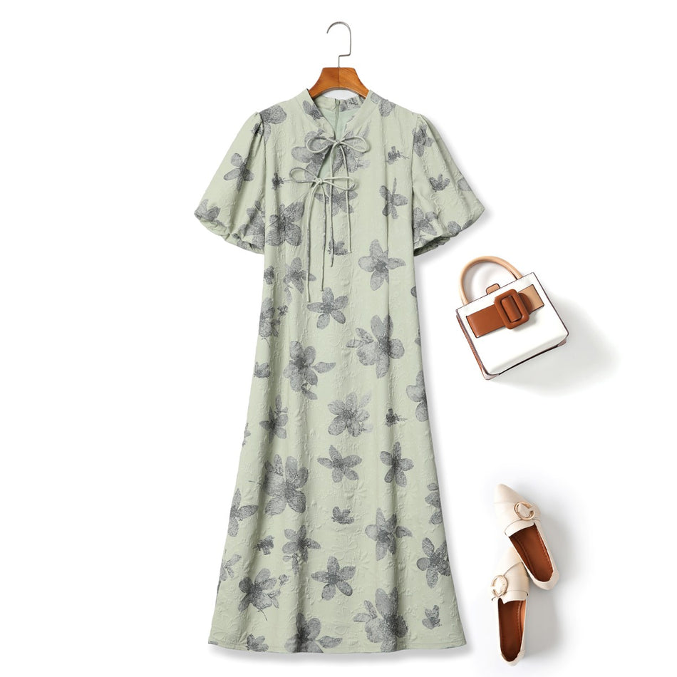 Plus Size Green Modern Qipao