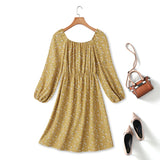 Dovie Plus Size Mustard Yellow Long Sleeve Dress