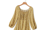 Dovie Plus Size Mustard Yellow Long Sleeve Dress