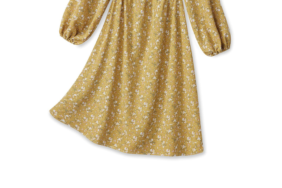Dovie Plus Size Mustard Yellow Long Sleeve Dress