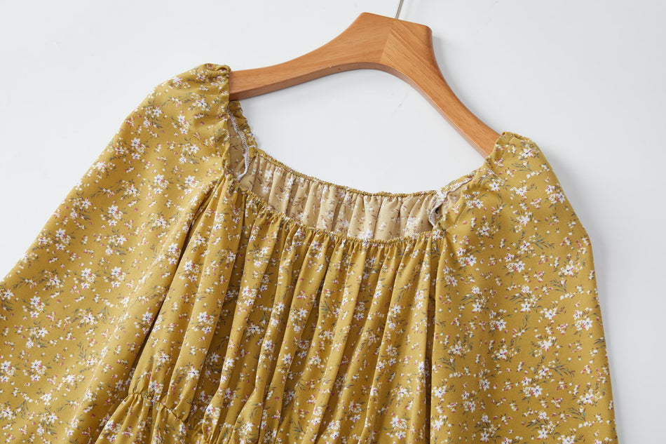 Dovie Plus Size Mustard Yellow Long Sleeve Dress