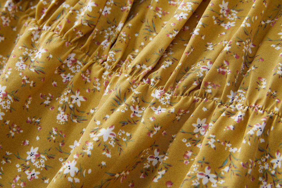 Dovie Plus Size Mustard Yellow Long Sleeve Dress