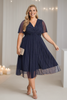 Whisper Plus Size Navy Fit and Flare Cocktail Dress