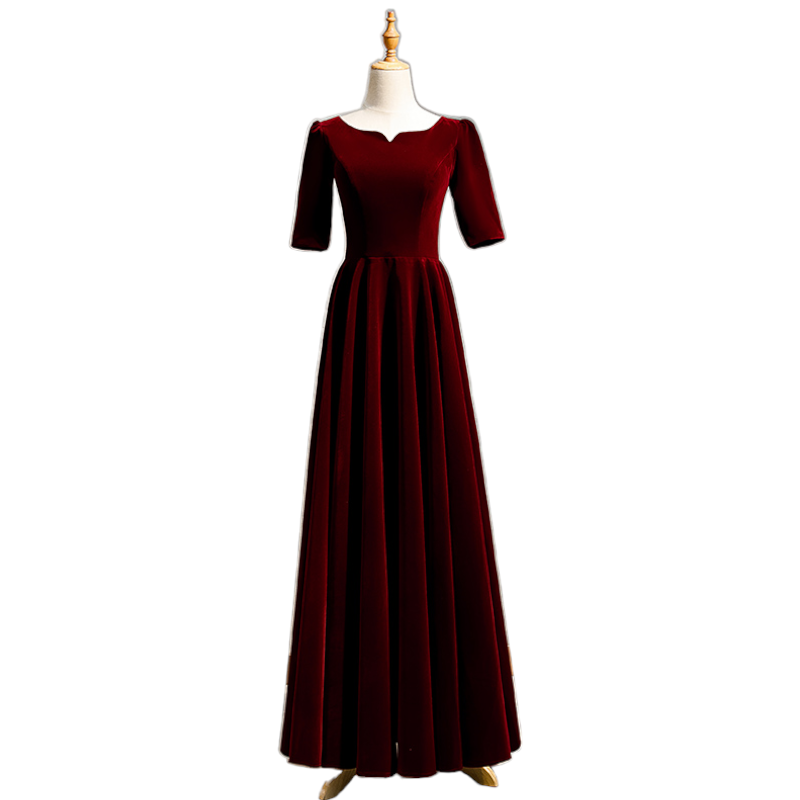 Plus Size Notch Neck Evening Dress