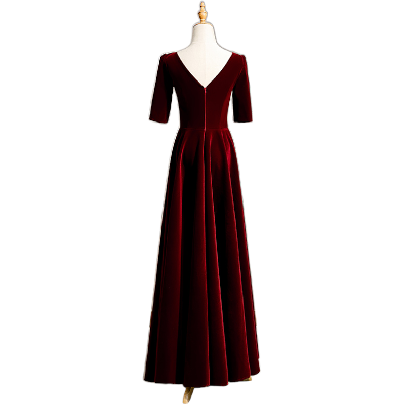 Plus Size Notch Neck Evening Dress